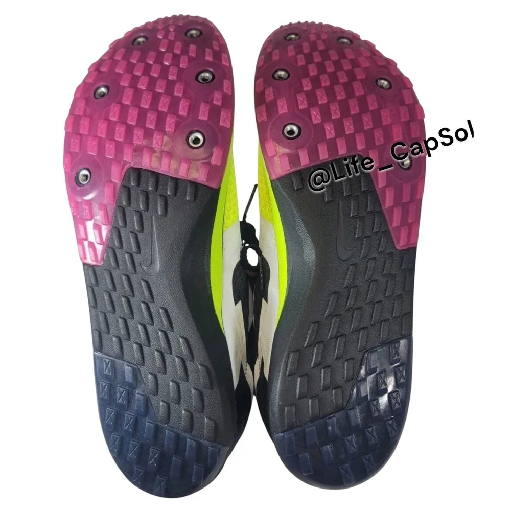 Men's 10 Nike‎ Rival XC 6 Cross-Country Spikes Volt/Black/Hyper Pink DX7999-700